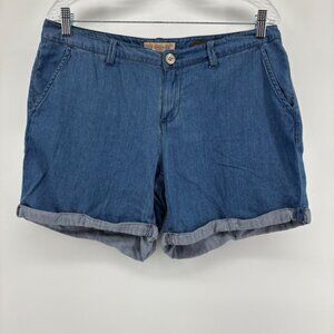 Nine West Vintage AmericaBlue Denim Cuffed Shorts Women 8/29 RelaxedBaggy Fit